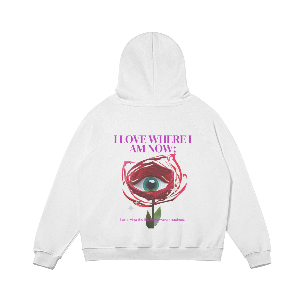 Oversized Rose Graphic Hoodie