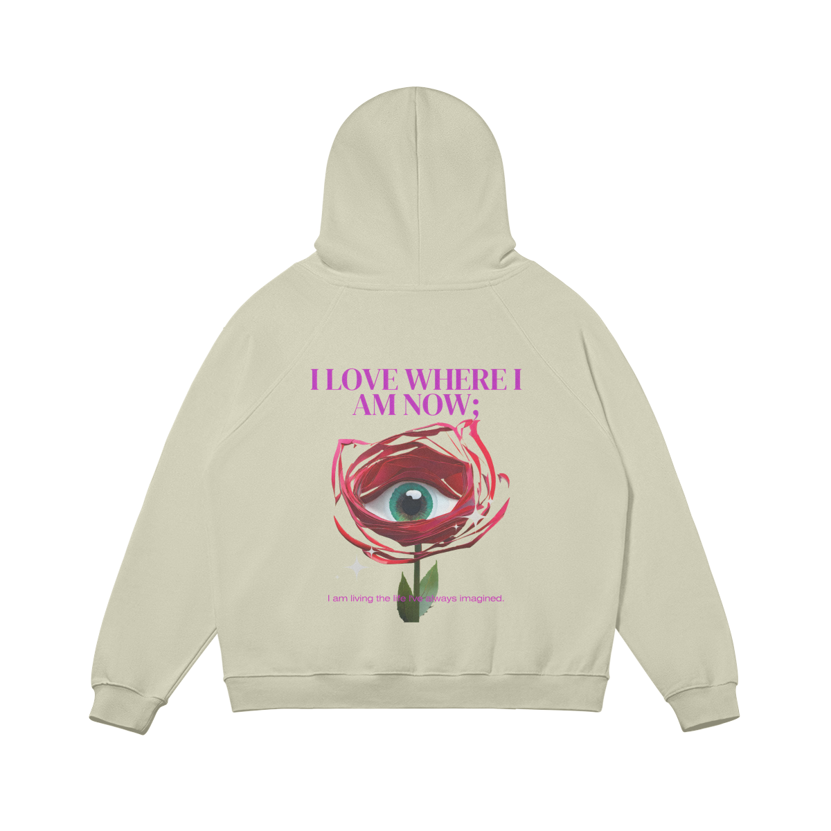 Oversized Rose Graphic Hoodie