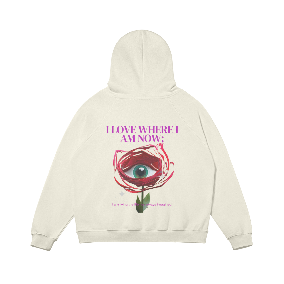 Oversized Rose Graphic Hoodie